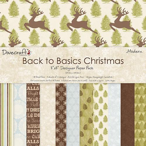 Dovecraft Back To Basics Christmas Modern 8x8 Paper Pack